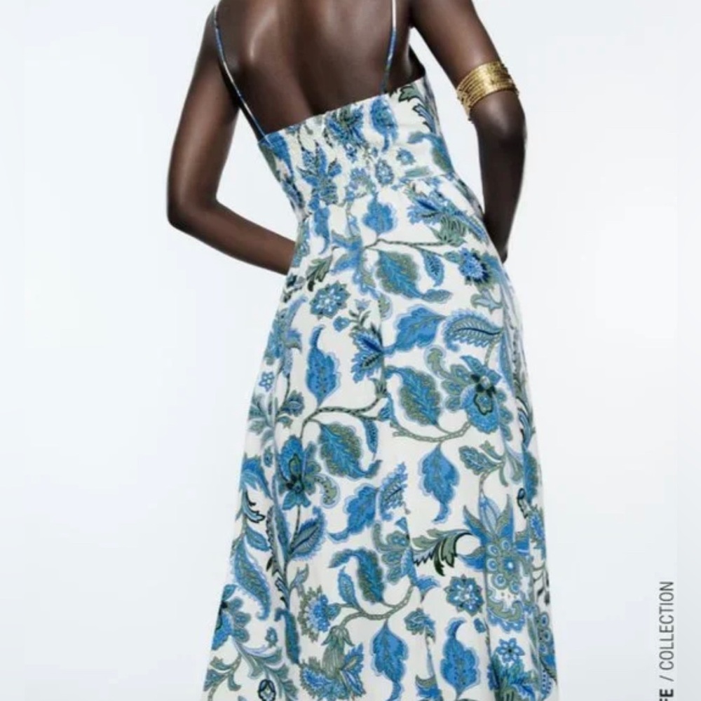 ZARA Paisley Printed Midi Dress - Picture 7 of 11